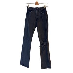 Abercrombie & Fitch Ultra High Rise 90's Straight Jeans 25/0R Black‎ Destroyed
